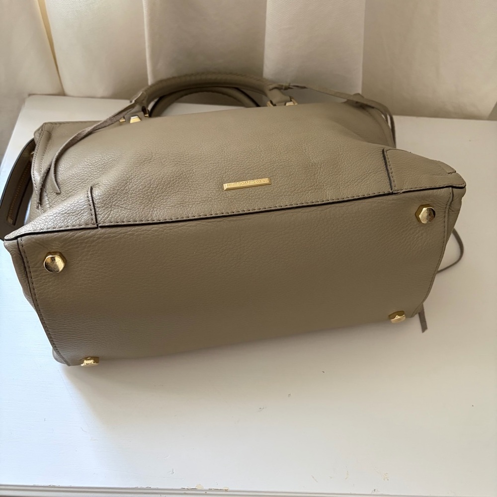 Rebecca Minkoff Chevron Suede Leather Reagan Satchel Handbag - Picture 5 of 10